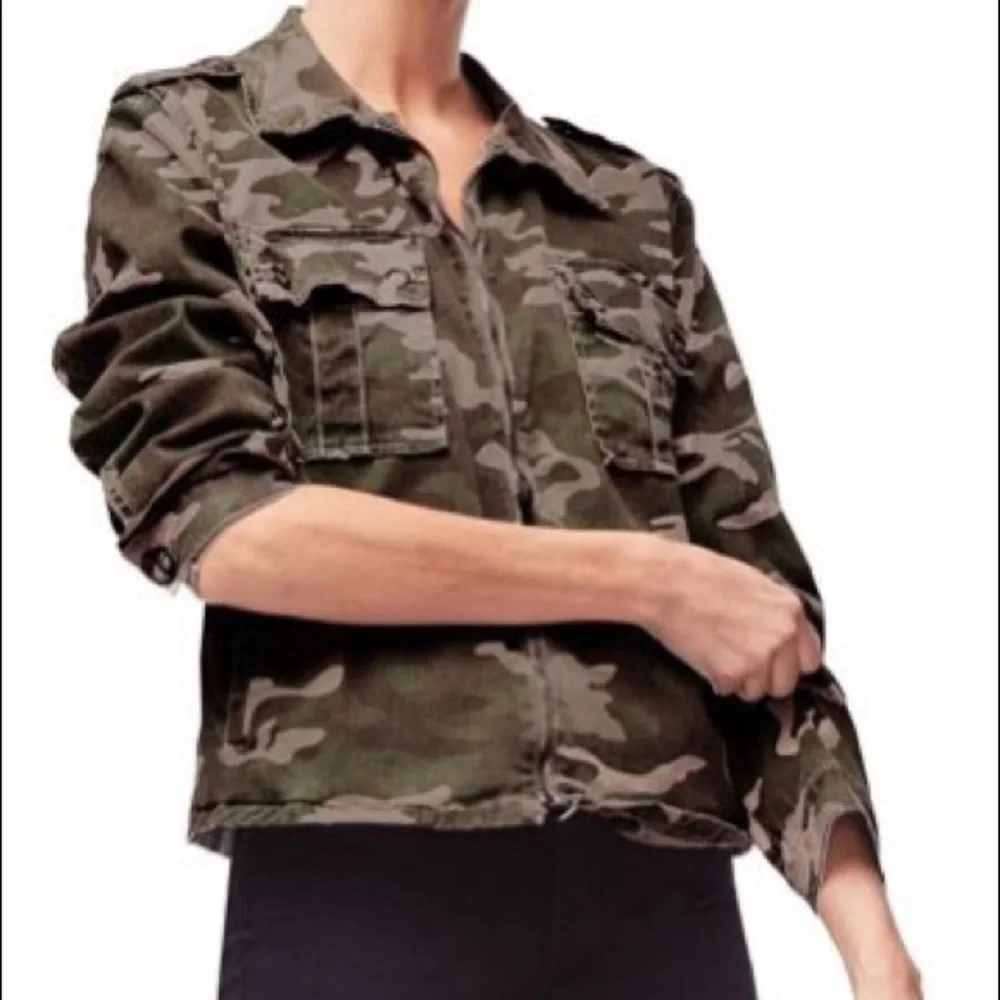 NWT Good American Camo Print Military Jacket new